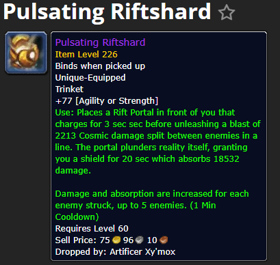 Trinket Tuning Hotfixes On The 9 2 PTR Elegy Of The First Ones