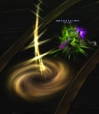 Игрок с Насыщением Скверной уклоняется от взрыва энергии Света от Отголосков Света.