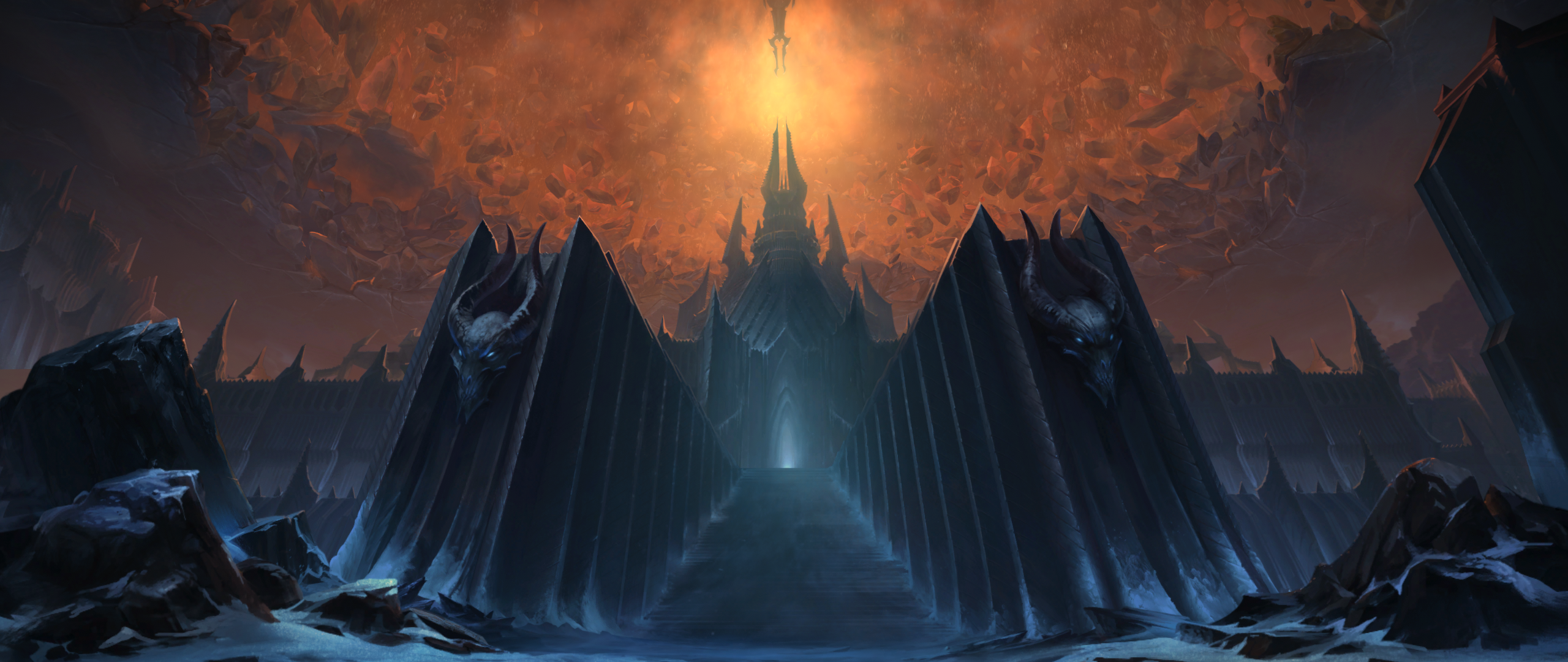 new world of warcraft shadowlands login screen and title music through the roof of the world wowhead news warcraft shadowlands login screen