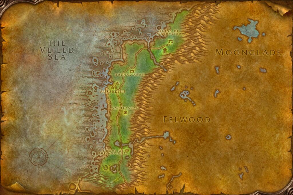Darkshore map. Reported location · Darkshore at 59.6, 22.2.
