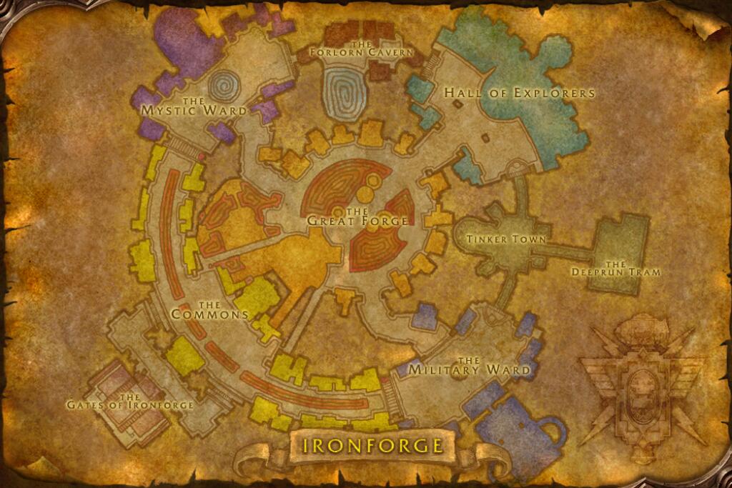 Ironforge map. Reported location · Ironforge at 76.3, 10.8.
