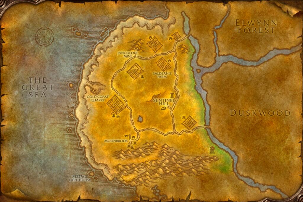 Westfall map. Reported location · Westfall at 52.7, 53.8.