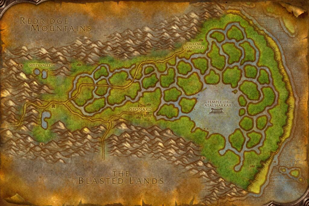 Swamp of Sorrows map. Reported location · Swamp of Sorrows at 70.0, 51.0.