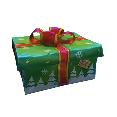 Green Winter Veil Present with Red Bow