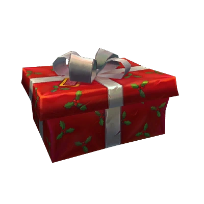 Red Winter Veil Present with White Bow