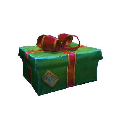 Green Present with Red Bow