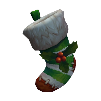 Green and White Striped Stocking