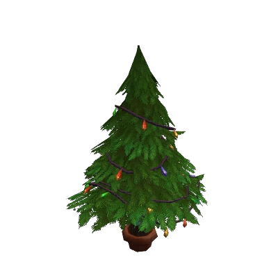 Sparsely Decorated Winter Veil Pine Tree