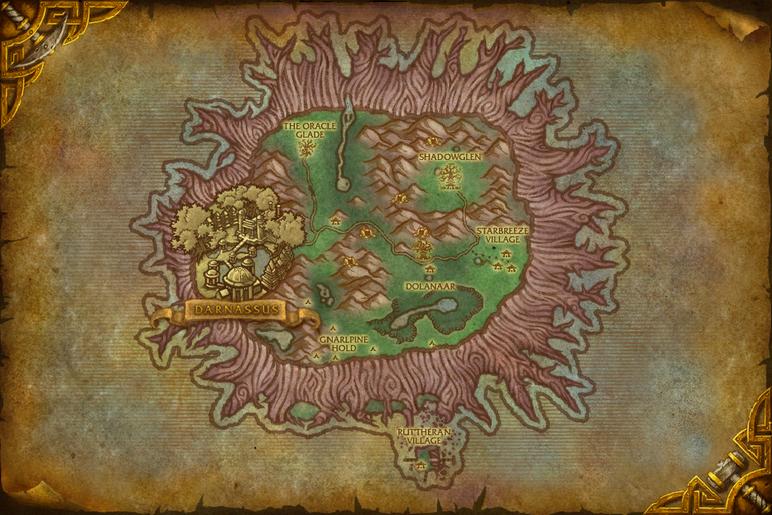 Map of Teldrassil