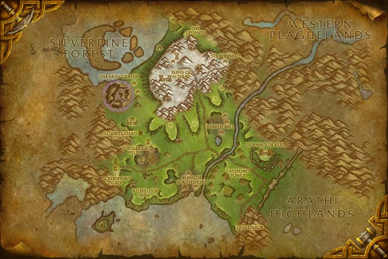 Map of Hillsbrad Foothills