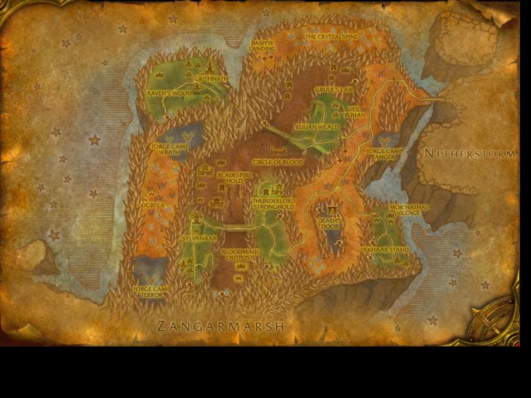 Map of Blade's Edge Mountains