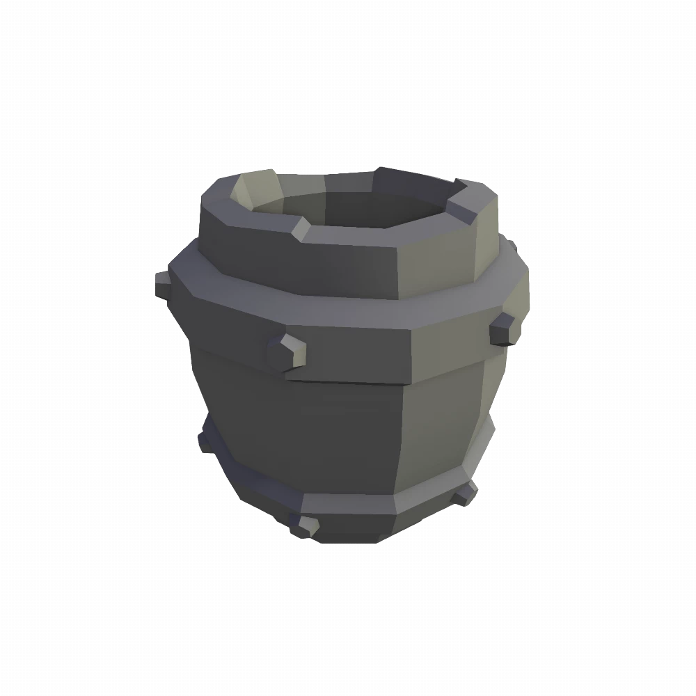 Empty Reinforced Wooden Barrel