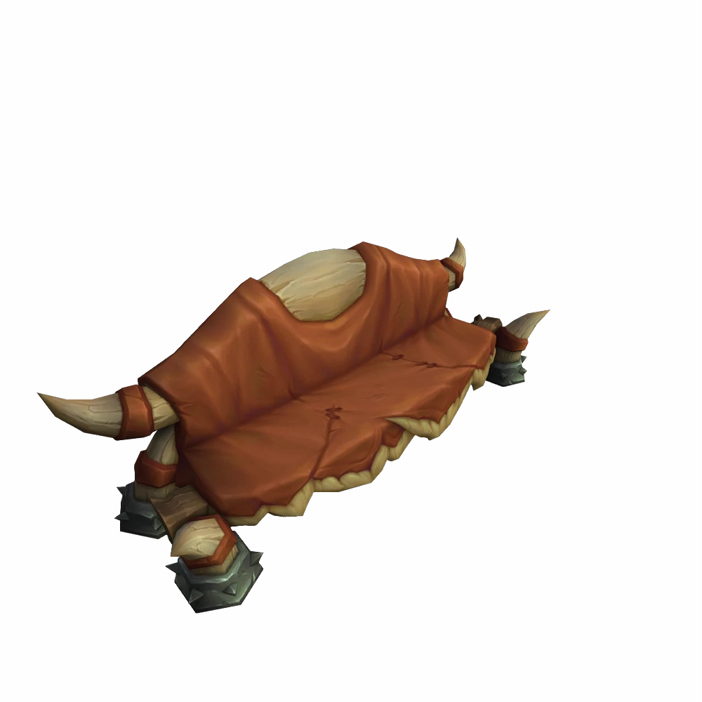 Wide Hide-Covered Bench - Decor - World of Warcraft