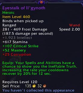 Weapon tooltip in WoW