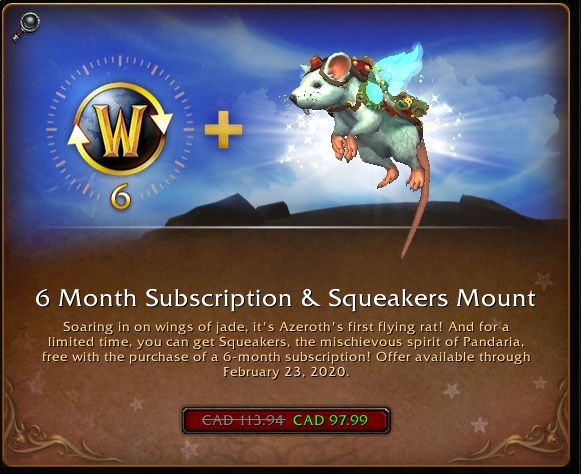 Squeakers Flying Rat Mount Now Available in the Shop - Notícias do Wowhead