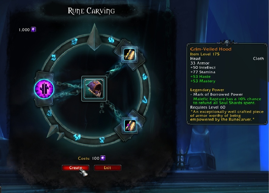 Shadowlands Rune Carving Legendary Crafting Alpha Preview Wowhead News