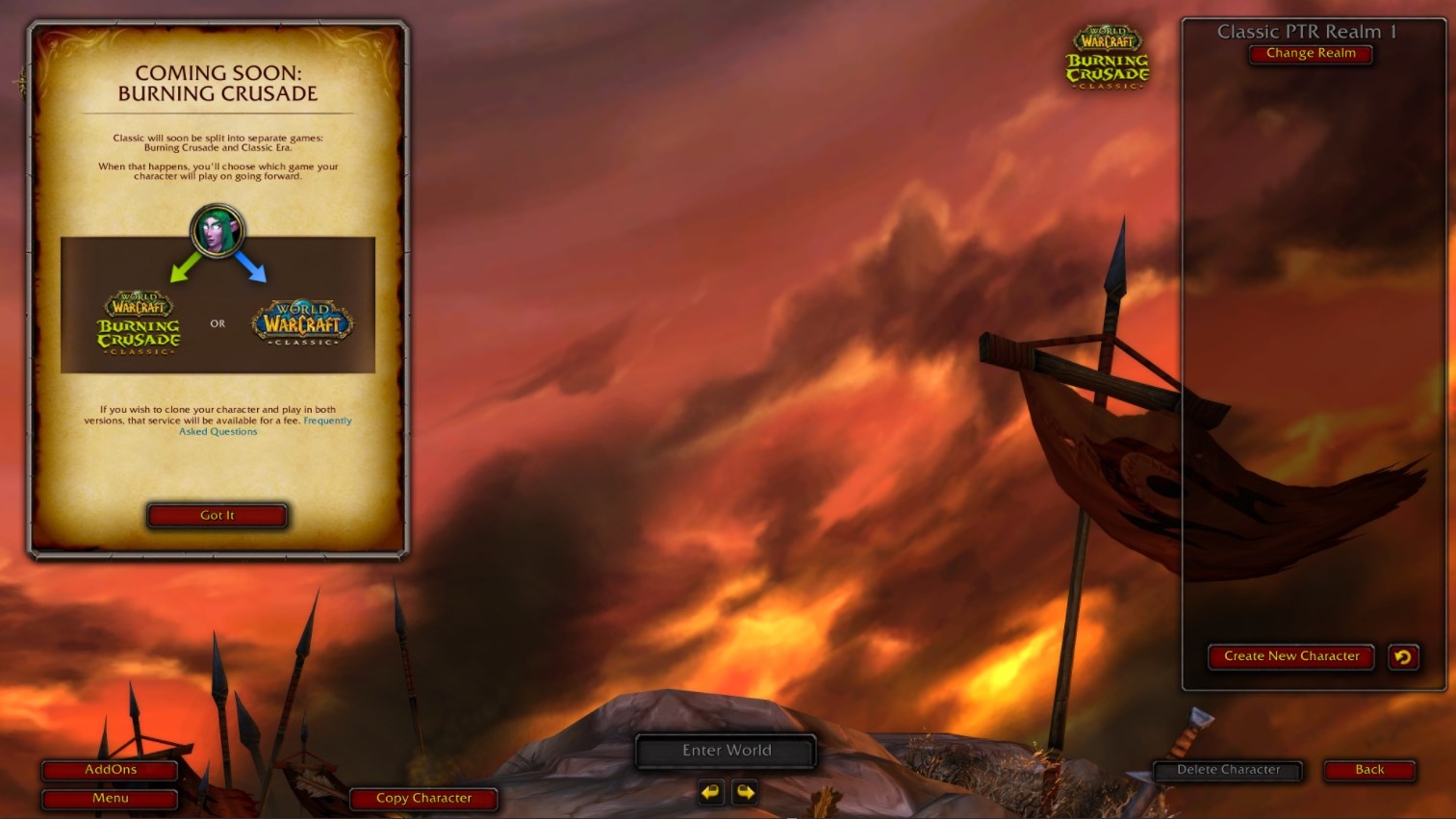 Wow classic burning crusade кем играть