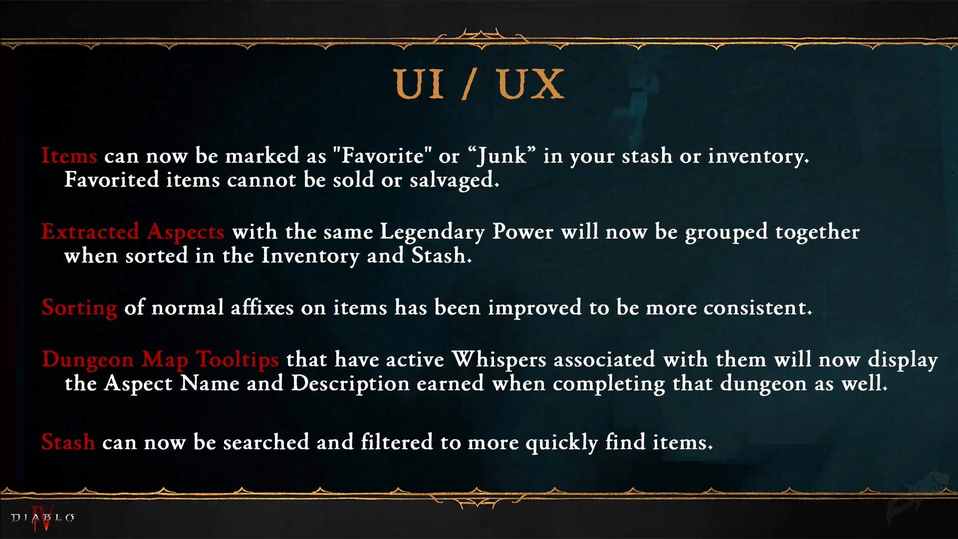 Summary of UI & UX Improvements Coming to Diablo 4 Season 2 ...