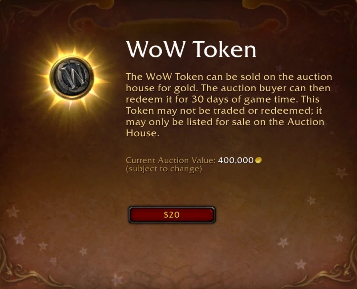 WoW Token Price Breaks 400k All-Time High in North America