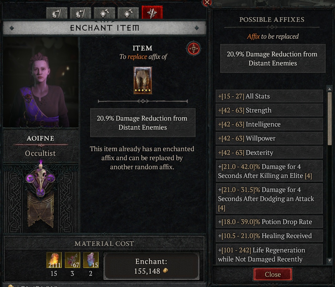 diablo 4 enchanting cost cap