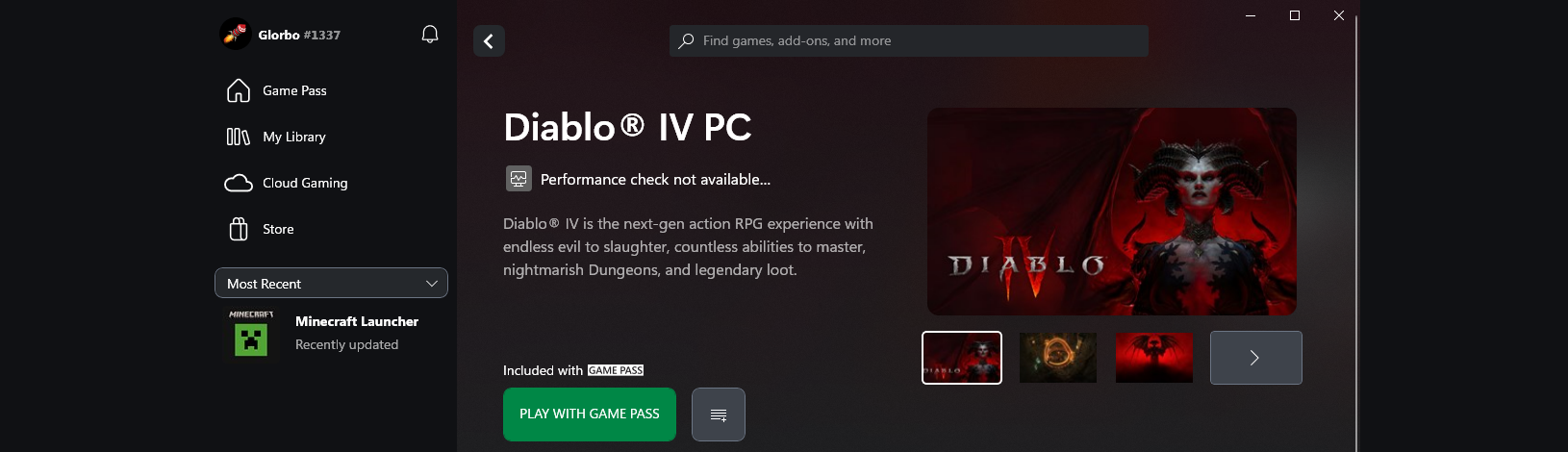 can't download diablo 4 xbox game pass pc