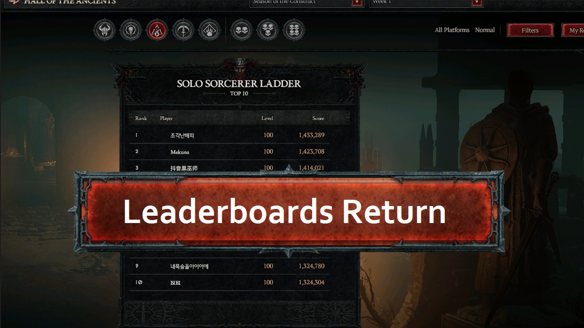 Diablo IV: Visszatérnek a legjobbak versengését mutató listák (Leaderboards) a Diablo 4 új kiegészítőjében, a közösség nyomására. Leírás magyarul.