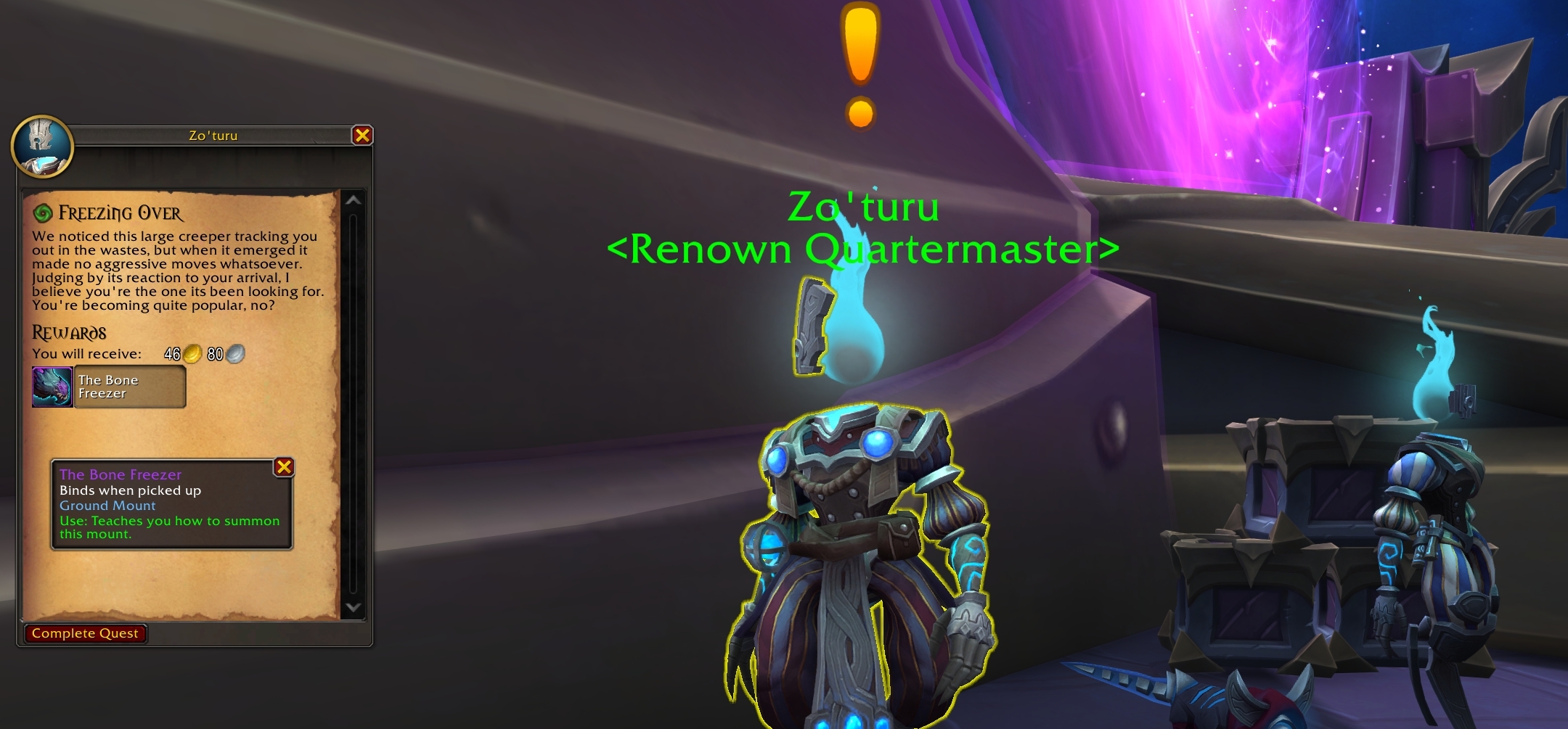 Bone Freezer Mount and Star Savior Title at Manaforge Omega Renown Rank 14