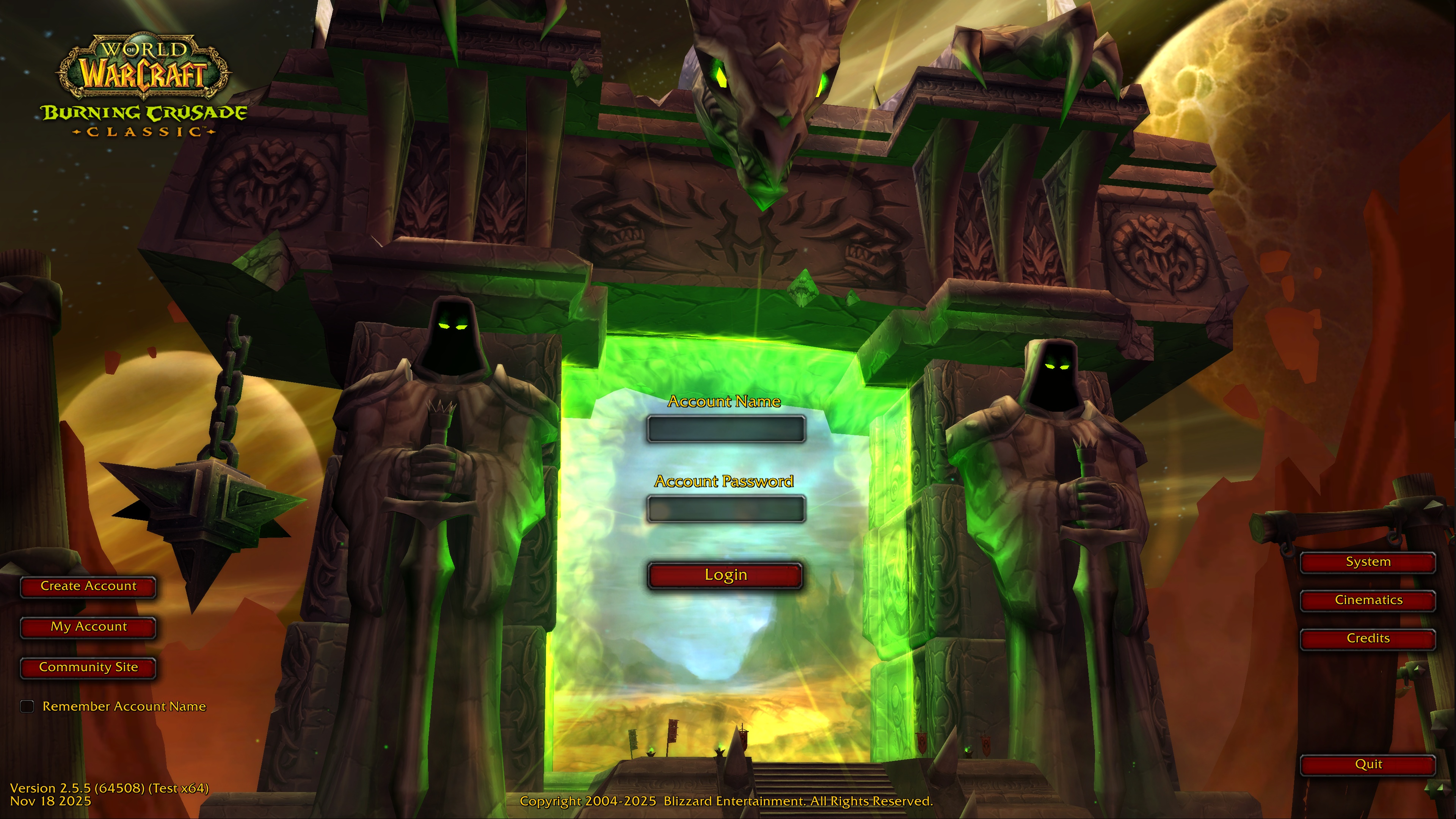 The Classic Era PTR Has Progressed to The Burning Crusade Anniversary - Patch 2.5.5