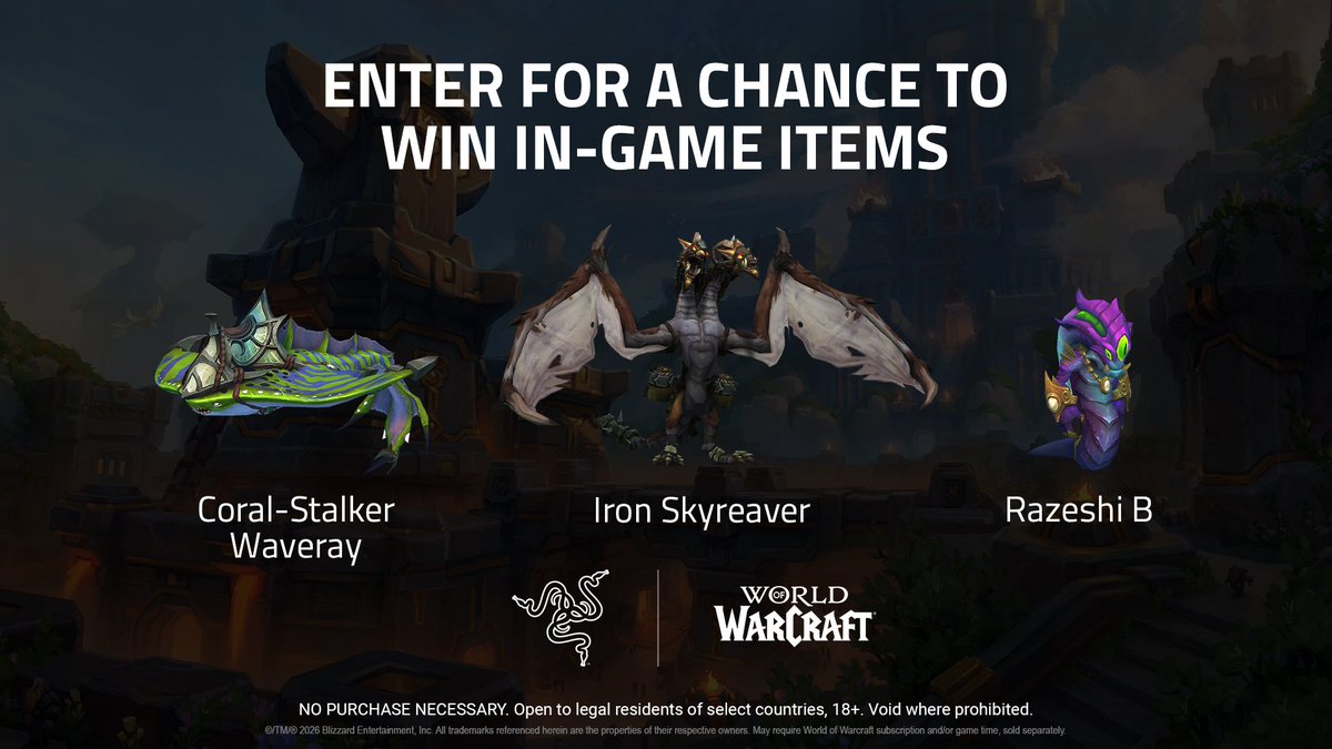 Razer x World of Warcraft Mount and Pet Giveaway