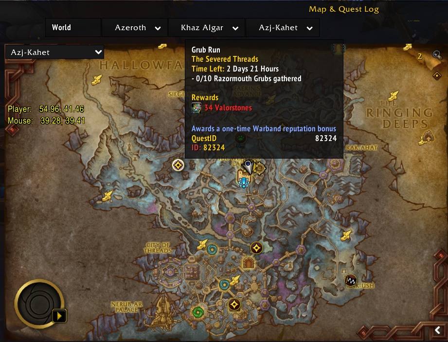 Grub Run World Quest Available on Both NA and EU Servers - War Within Meta Achievement