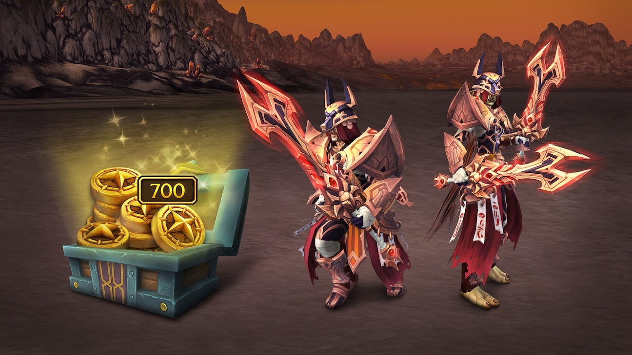 700 Trader's Tender Bundled with Transmog in New Anubisath Guardian Pack