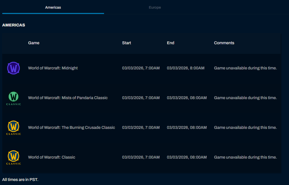 Техническое обслуживание перед запуском Midnight