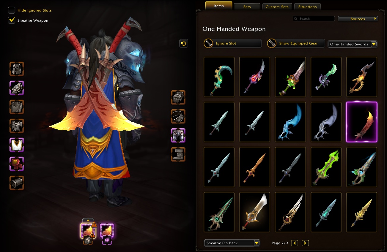 Sheath Weapons on Back or Hip with New Transmog Options in Midnight Patch 12.0.5