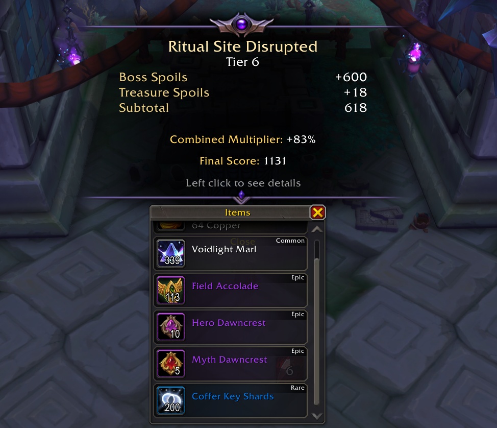 Tier 6 Ritual Sites Award Myth Crests in Patch 12.0.7
