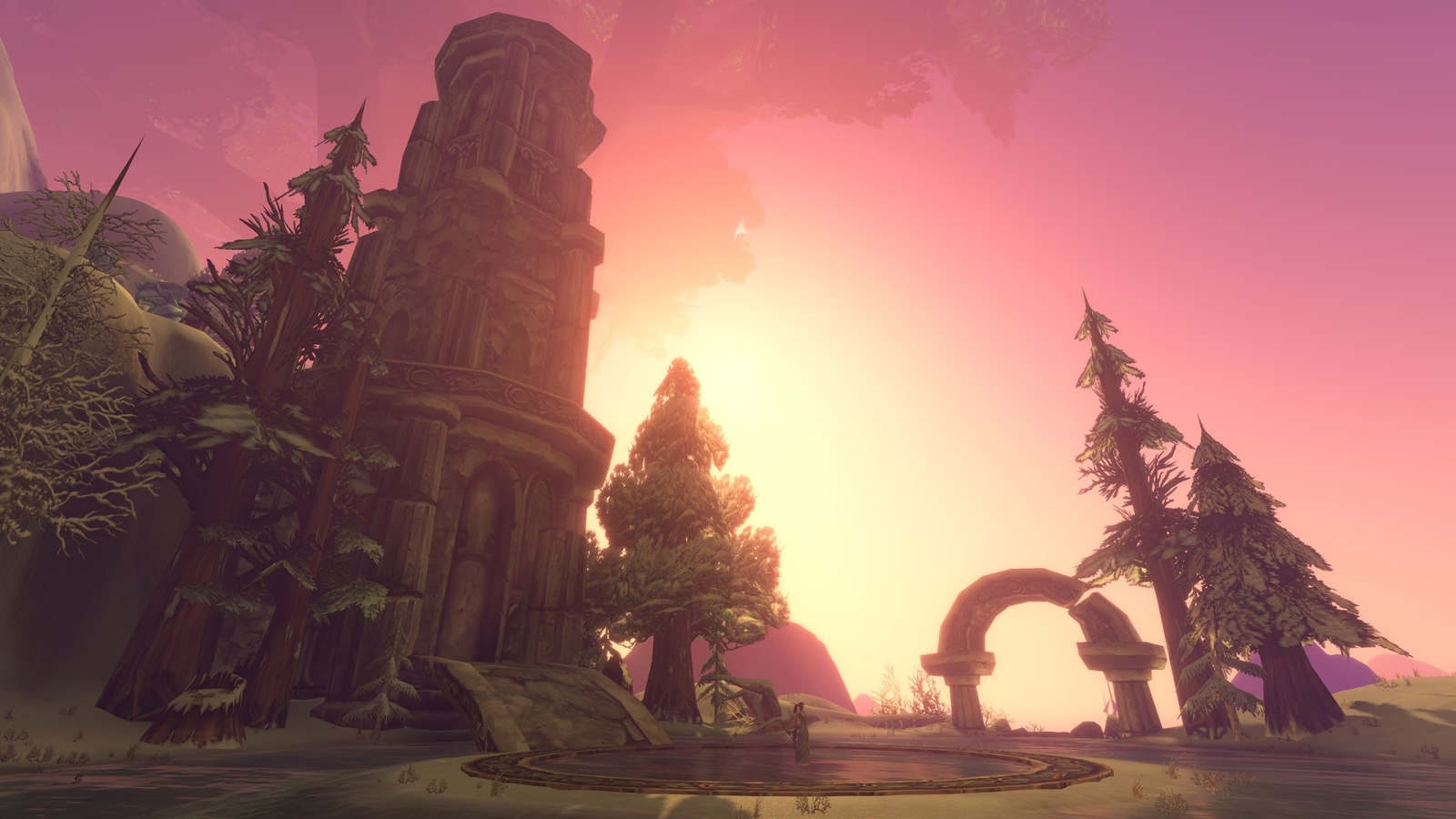 Mount Hyjal summit and World Tree Nordrassil in World of Warcraft Forever