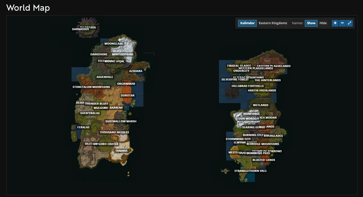 Wowhead's New WoW: Forever World Map Tool Now Live