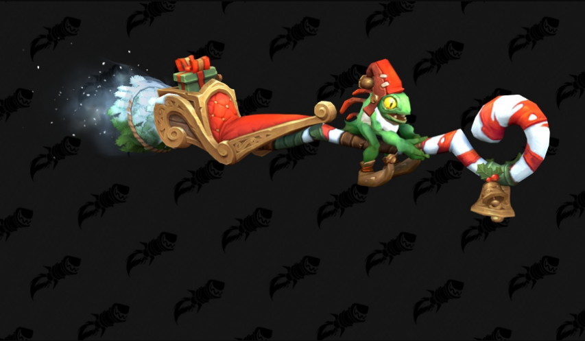 New Mounts Datamined in Patch 12.1.7 - Winterrrgl's Pine-Powered Candy Cane Contraption