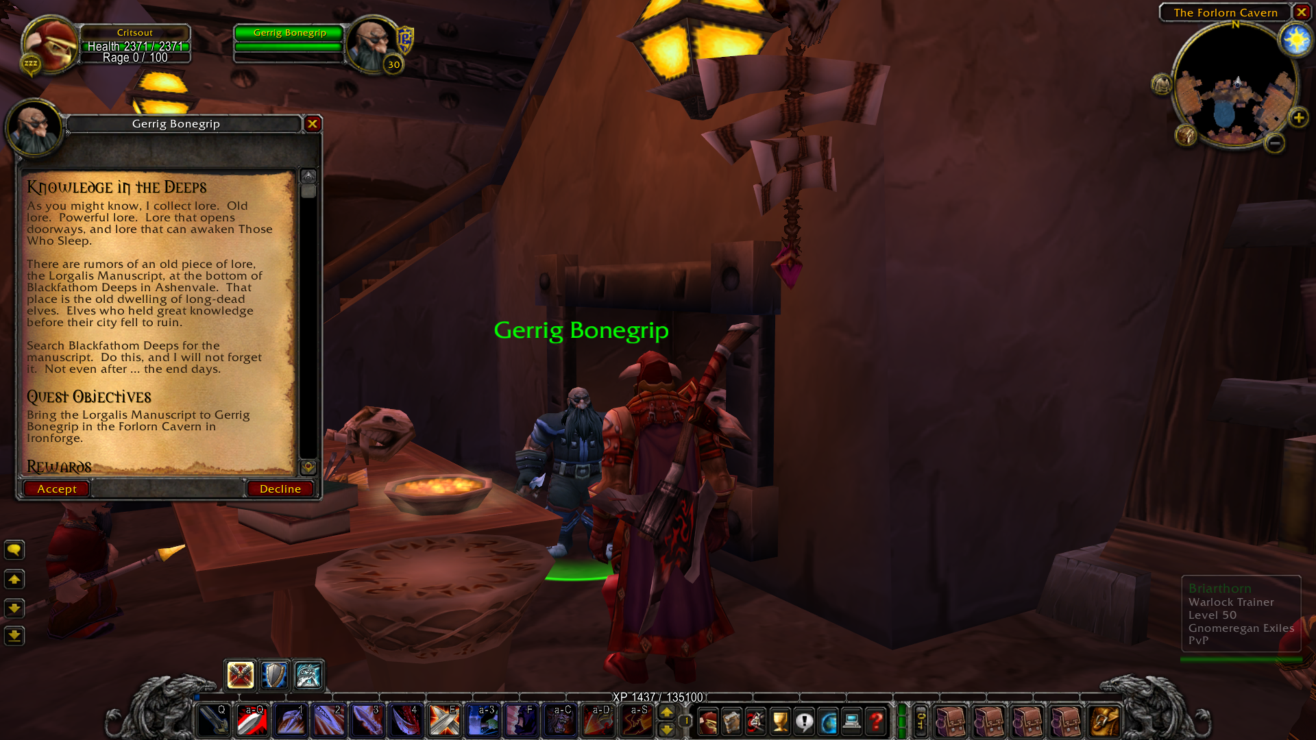 Knowledge in the Deeps quest