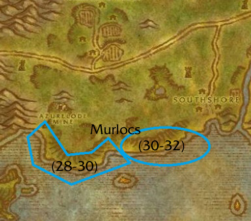 Farming Thick Murloc Scales in Classic WoW.