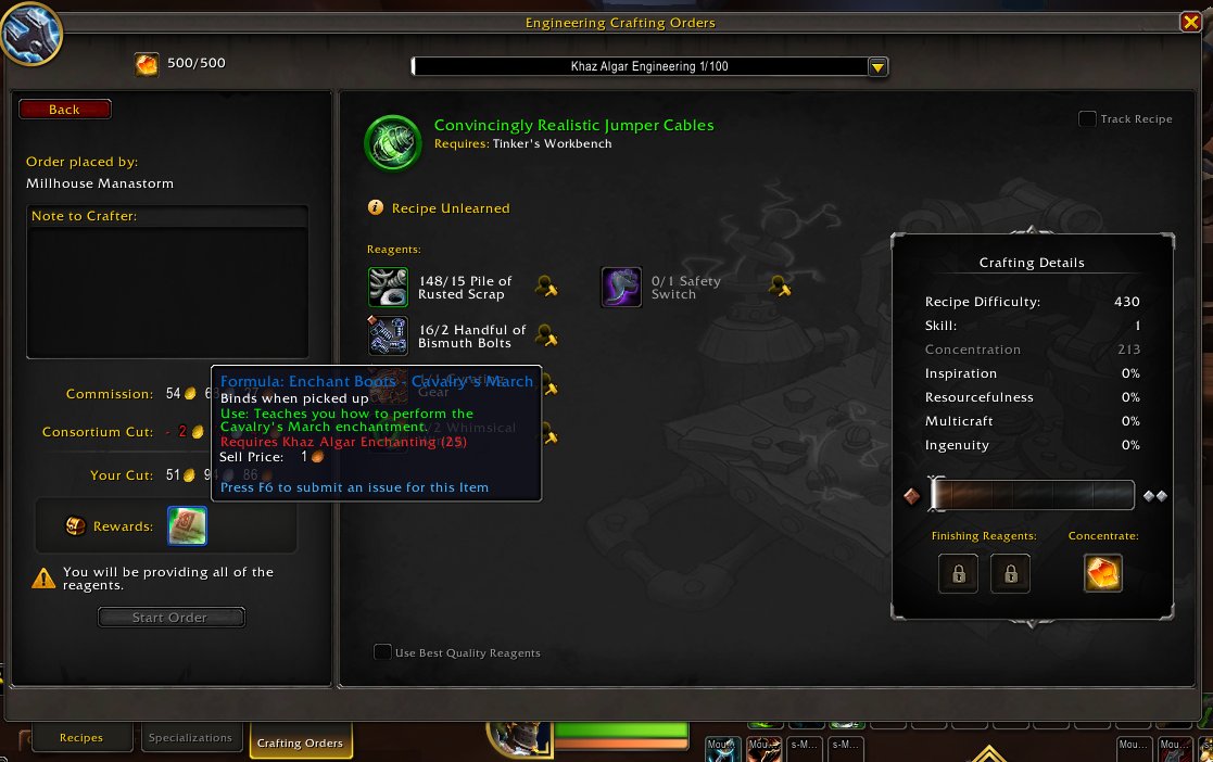 Professions for Alts, NPC Work Orders & Flipping - Wowhead Economy