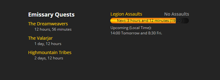 Legion World Quest Tracker Peatix