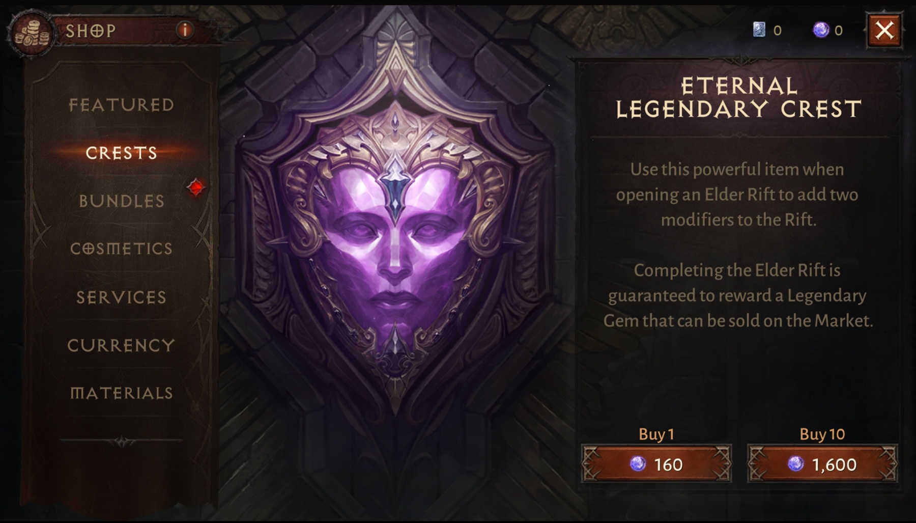 Diablo Immortal Elder Rift & Challenge Rift, Where to get Legendary Crests