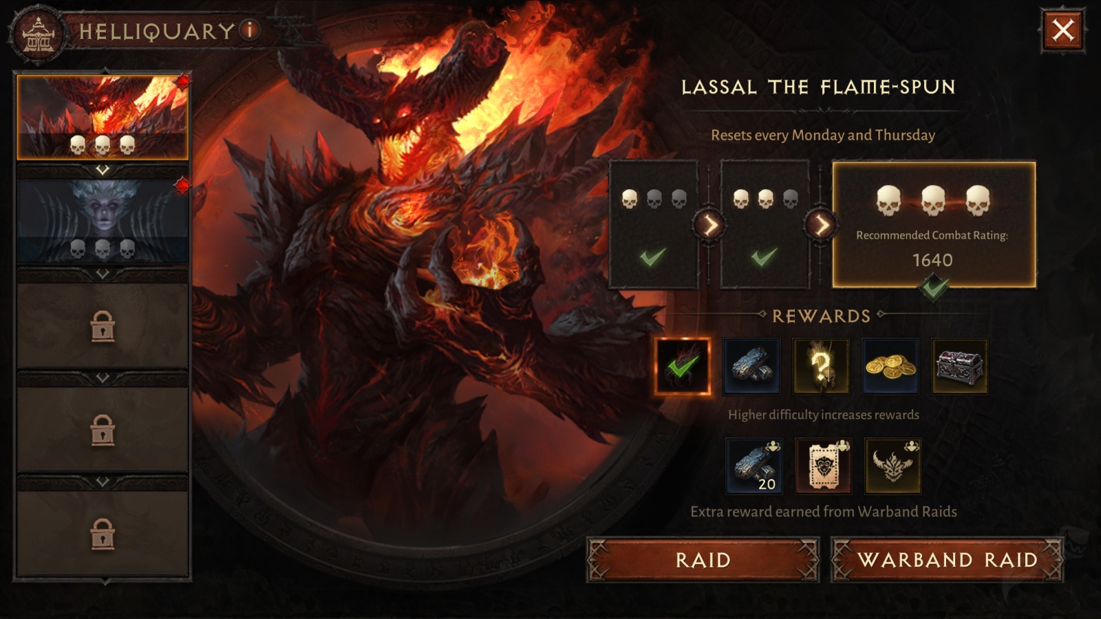 In the video game Diablo Immortal, the reward for completing a