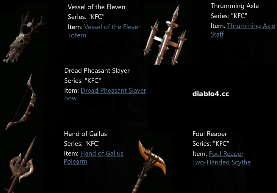 First Look At Exclusive Diablo 4 KFC Weapon Cosmetics - Wowhead News