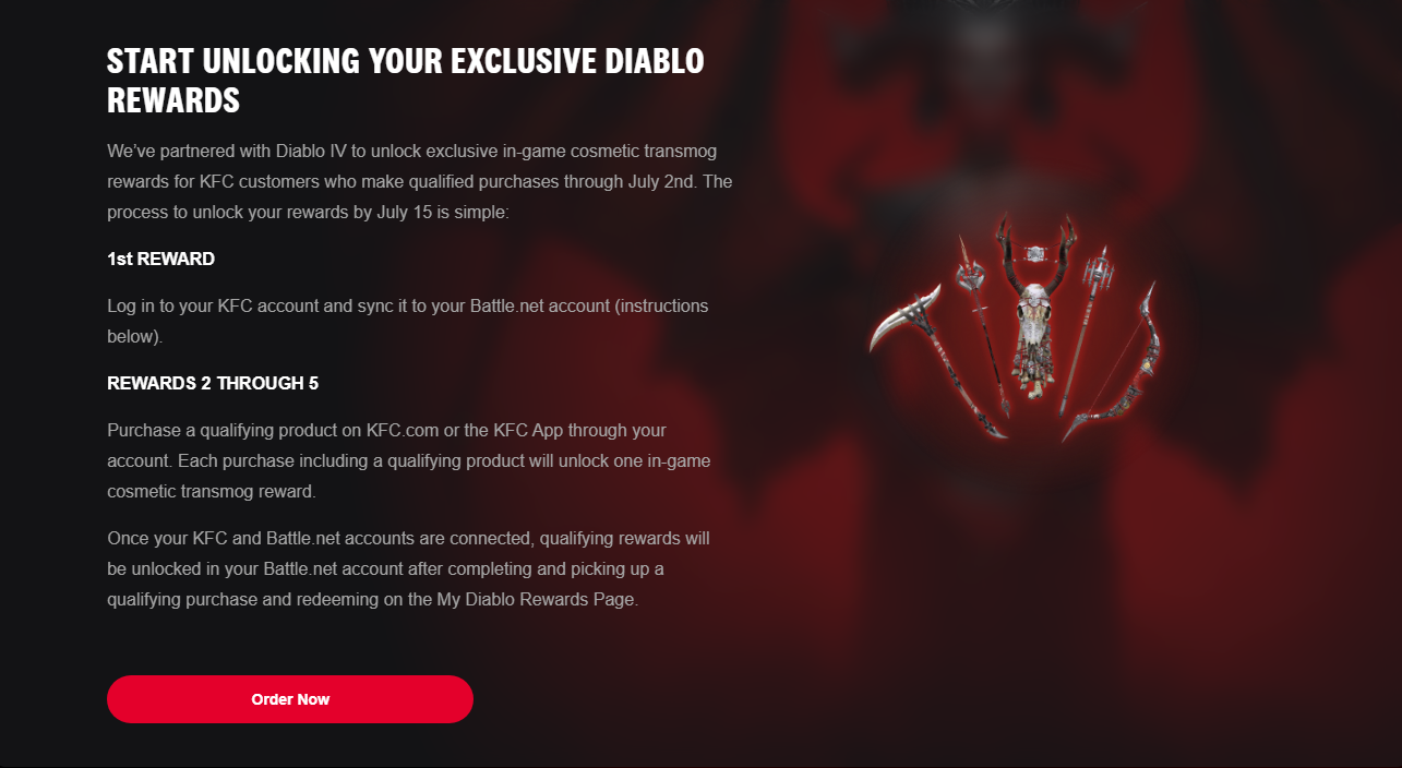 First Look At Exclusive Diablo 4 KFC Weapon Cosmetics - Wowhead News