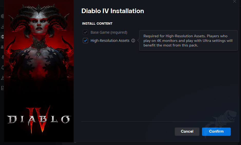 How big is Diablo 4 without 4k?