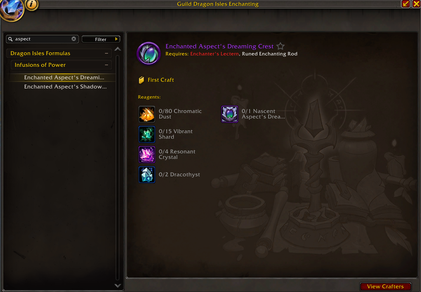 Enchanted aspect's dreaming crest