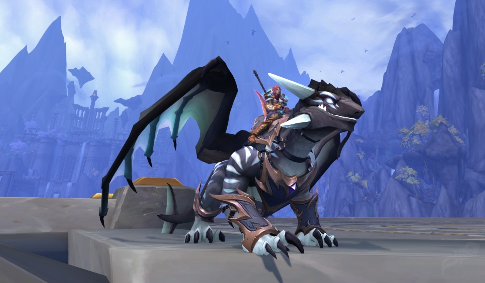 Grotto Netherwing Drake Purple and Silver Armor Item World of Warcraft