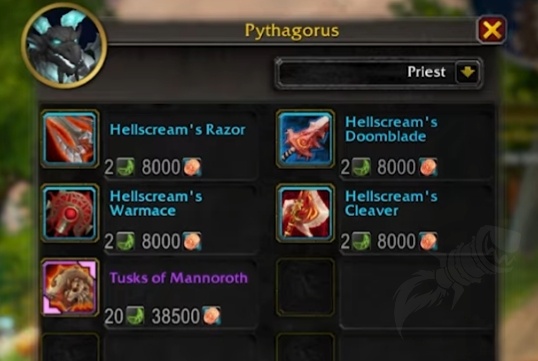 Garrosh Heirlooms and Tusks of Mannoroth Available for Purchase 