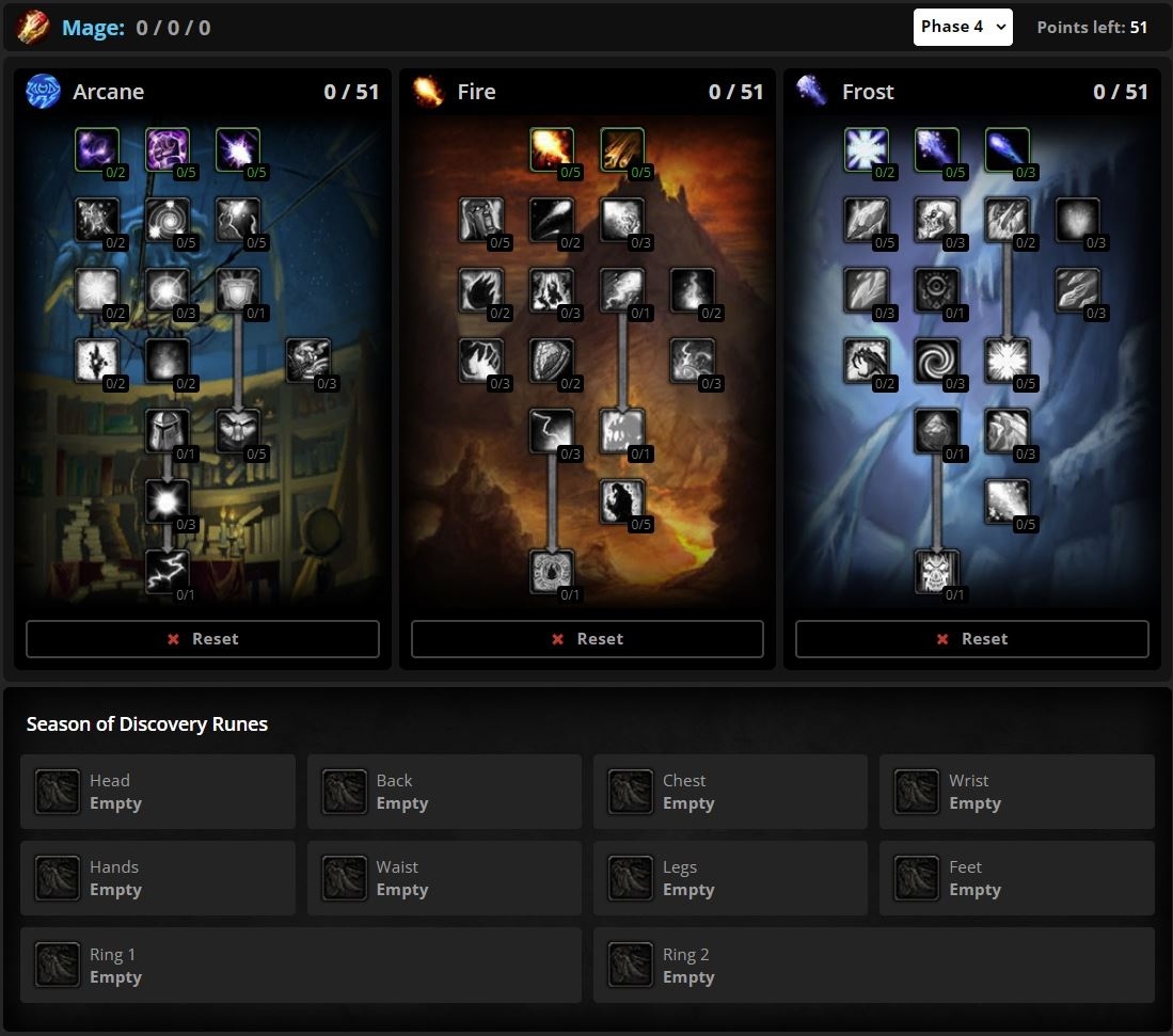 Wowhead Talent Calculator Updated With Phase 4 Runes - Season of Discovery  - Новости Wowhead